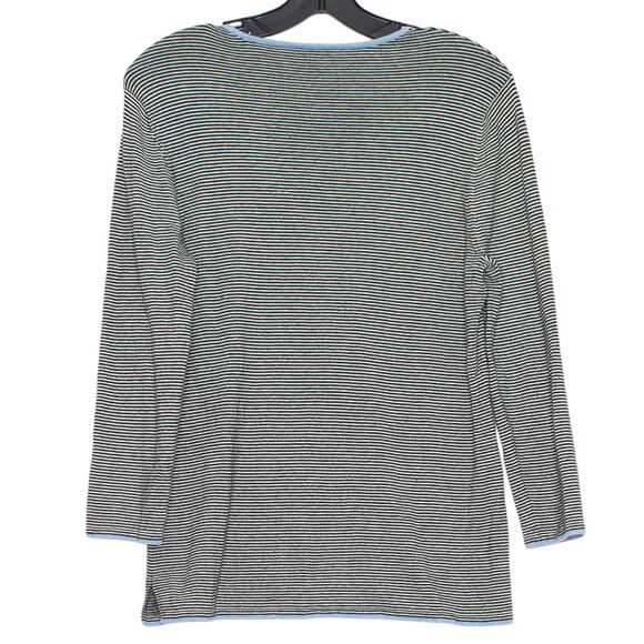 J McLaughlin Sweater Coastal Grandma Cottage Preppy Minimalist Stripe Medium - Picture 2 of 6